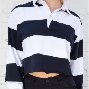 Brandy Melville - striped, collared, long sleeve
